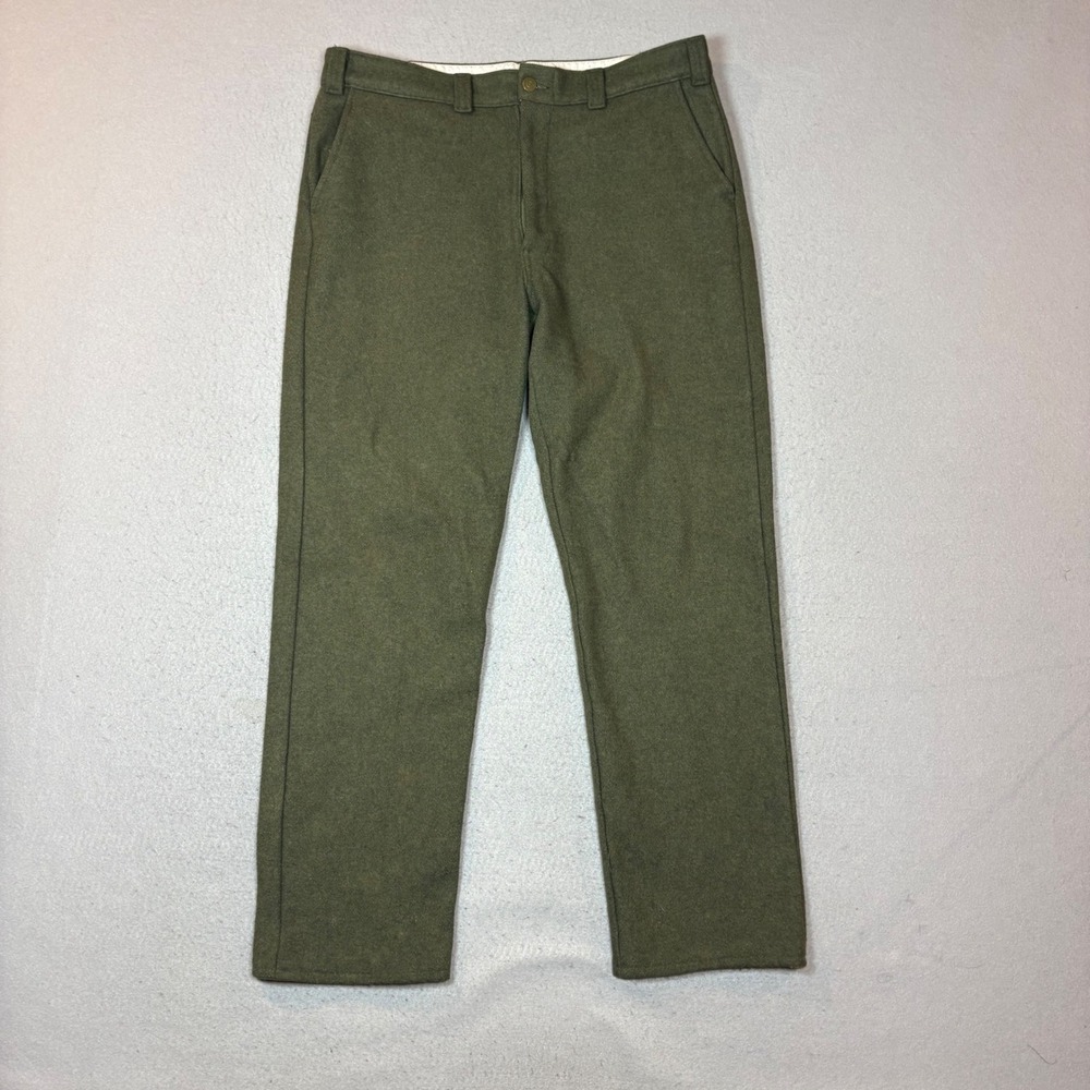 Codet Wool Pants Mens 38x33 222L Olive Green Heavyweight Made in Canada